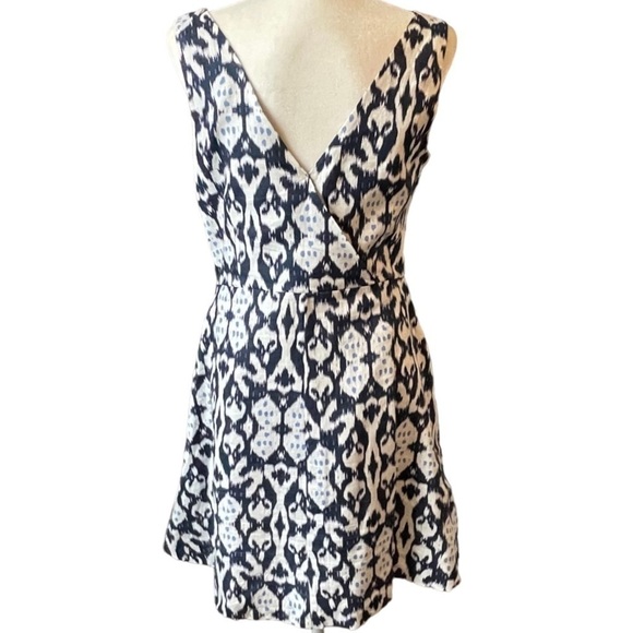 Gap Sleeveless 100% Linen Summer Fit & Flare Midi Dress Blue White 8 - Picture 2 of 7